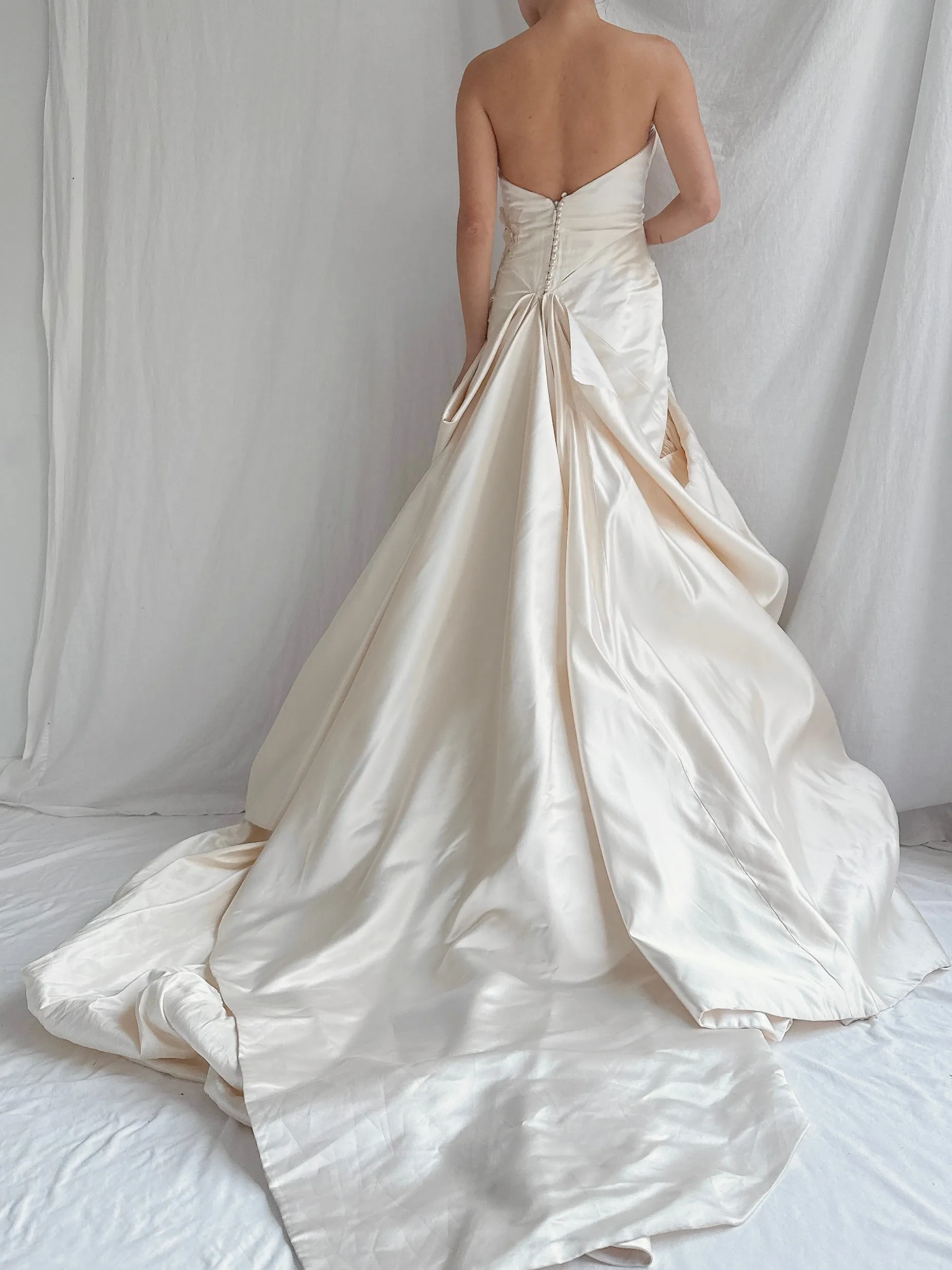 Vintage Ulla Maija Silk Draped Gown - S/6