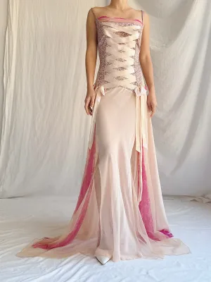 Vintage Victoria Secret Silk Ribbon Dress - M