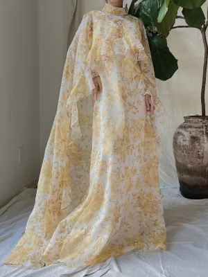 Vintage Voile Cape Dress - S/M