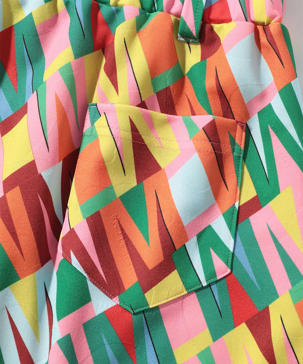 Women's Division Button Up Dress Yellow / Pink