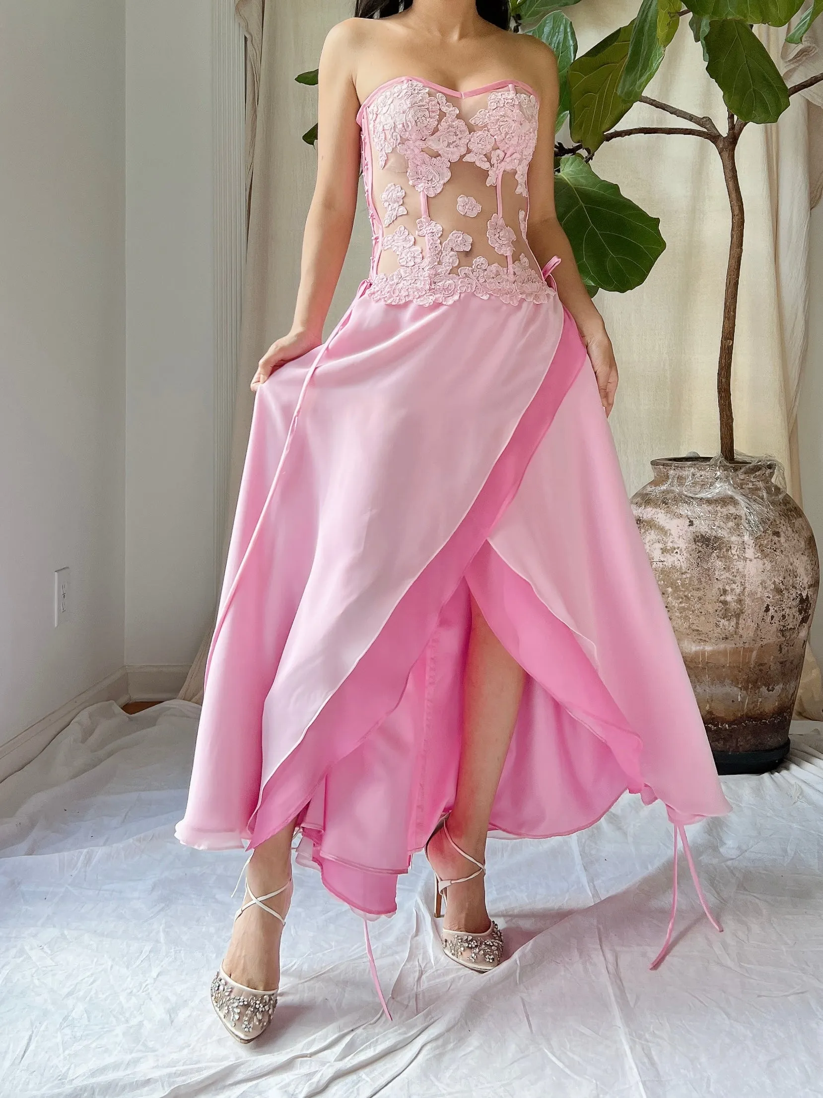 Y2K Laceup Corset Dress - XS