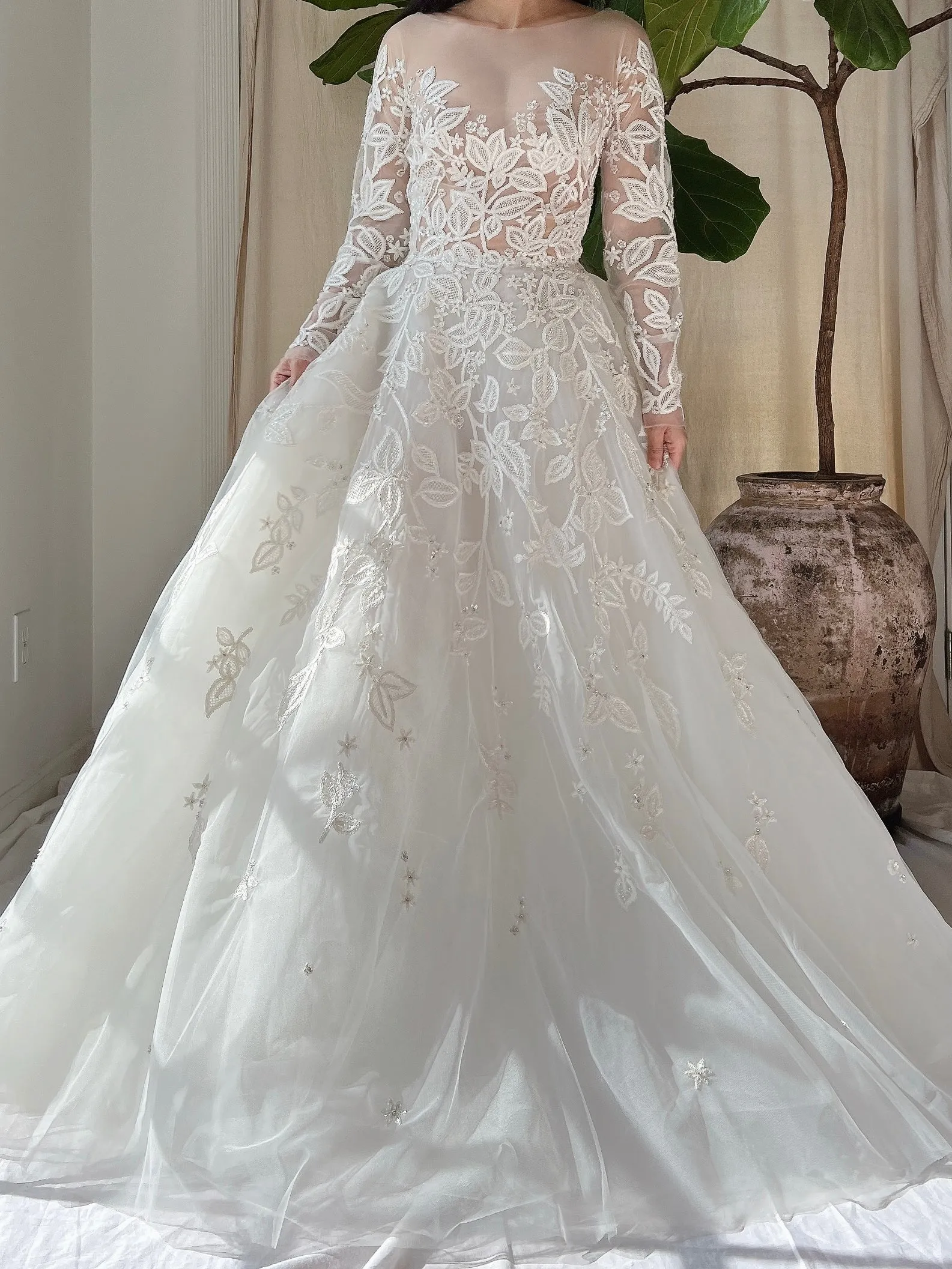 Zuhair Murad Tulle Embroidered Dress - S