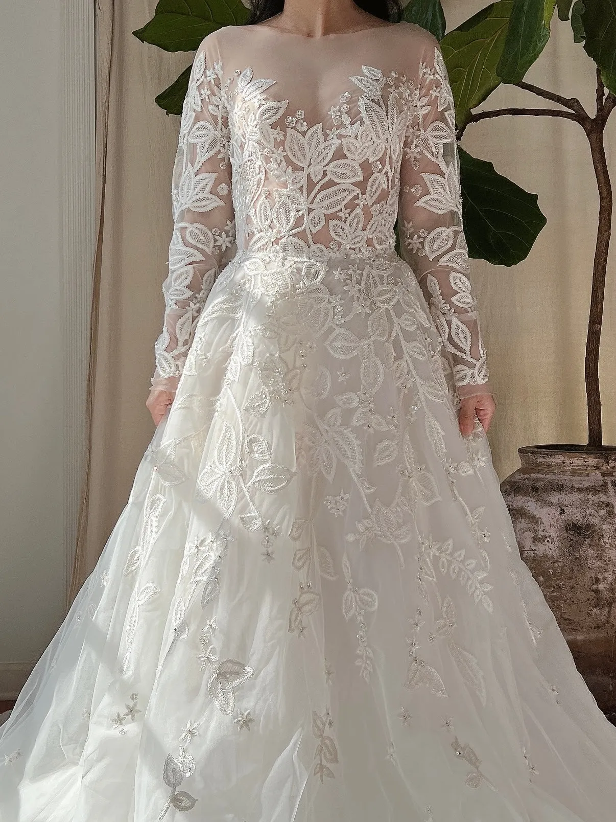 Zuhair Murad Tulle Embroidered Dress - S