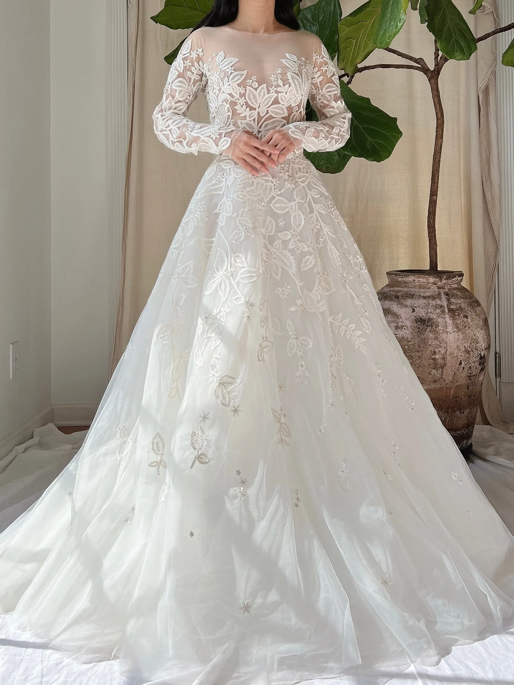 Zuhair Murad Tulle Embroidered Dress - S