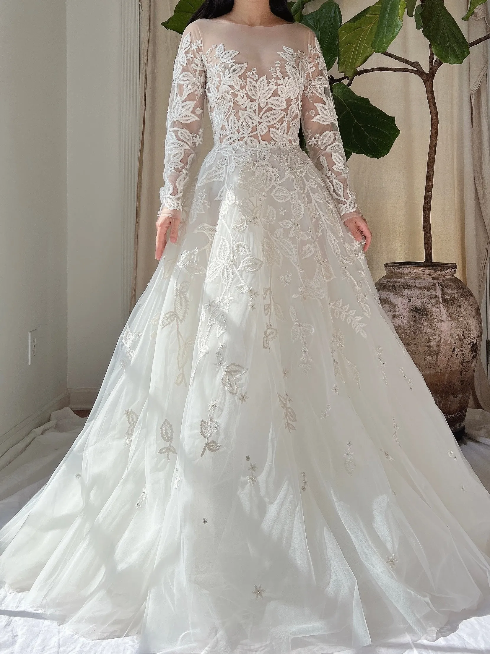 Zuhair Murad Tulle Embroidered Dress - S