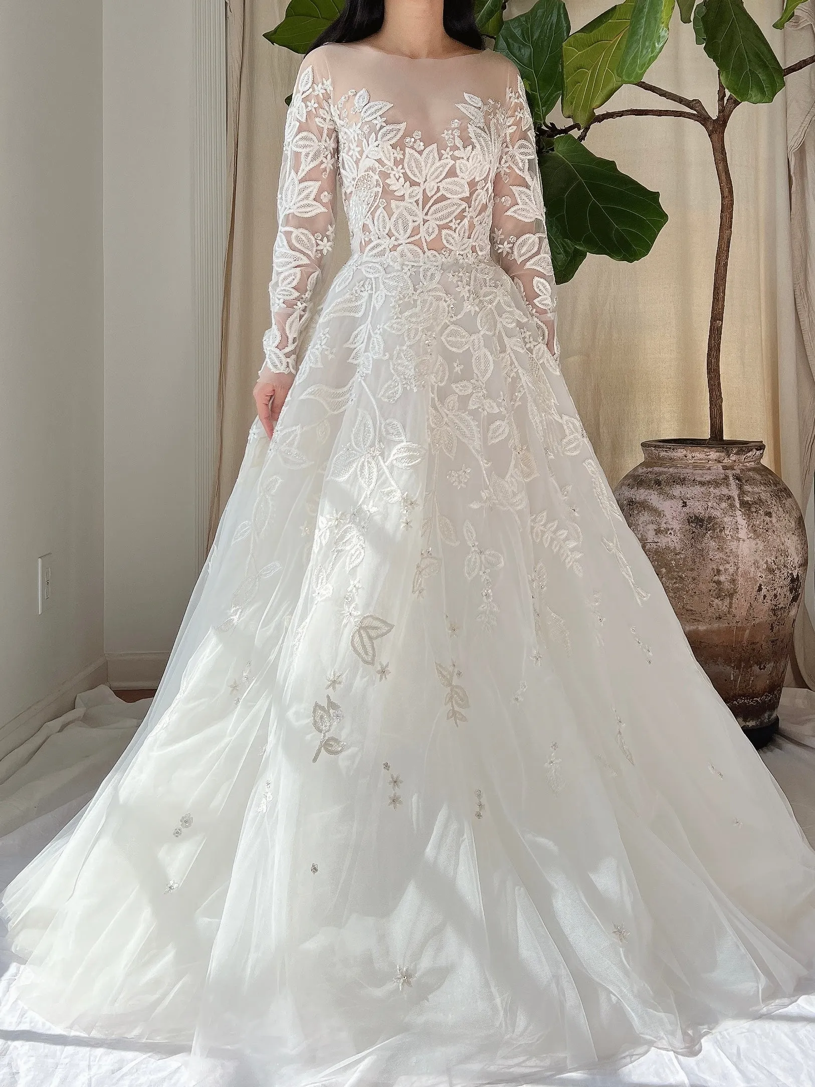 Zuhair Murad Tulle Embroidered Dress - S