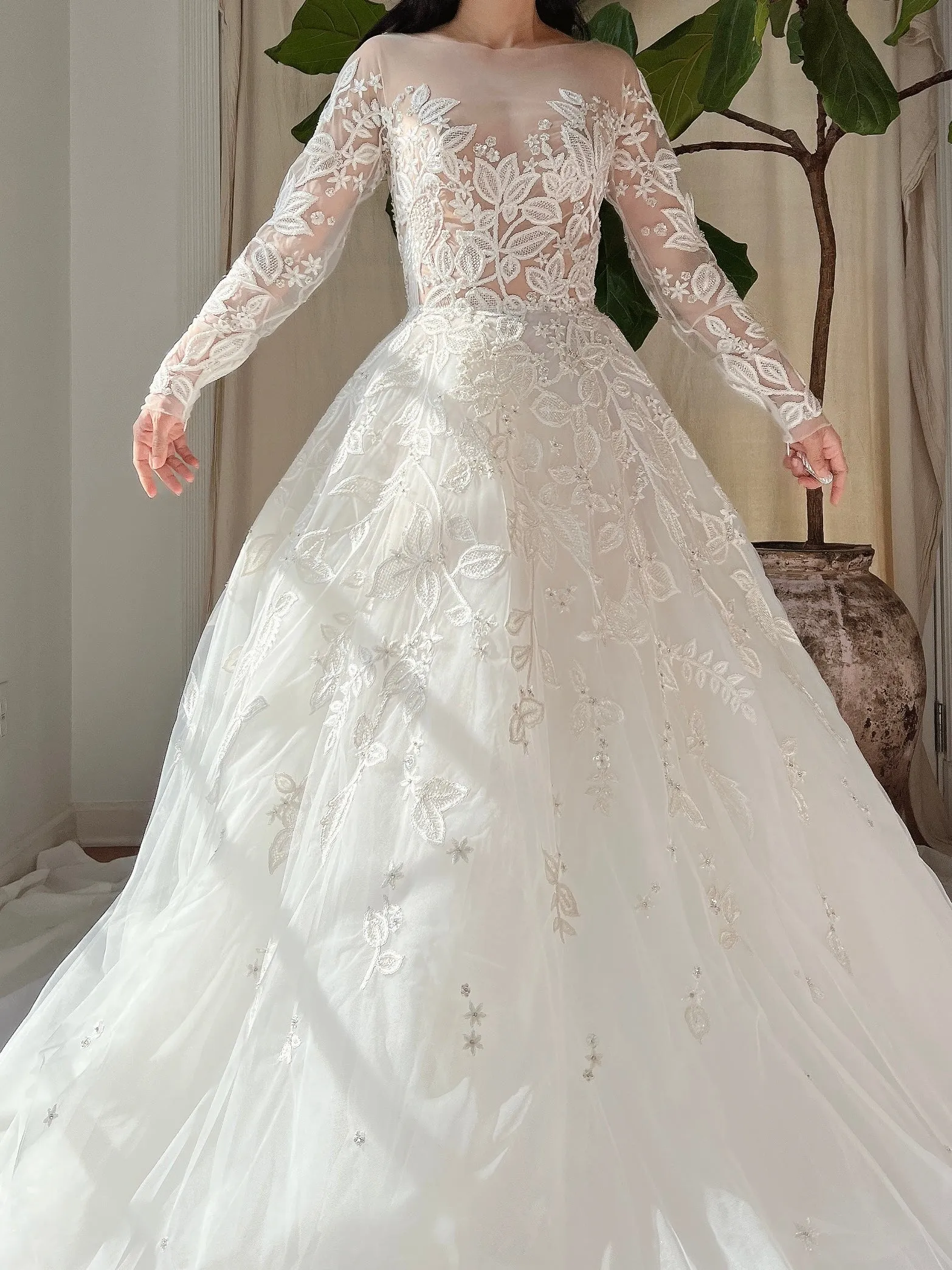 Zuhair Murad Tulle Embroidered Dress - S